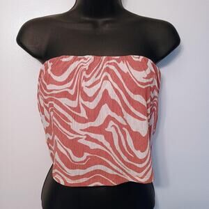 ✨ 3 / $15 DEAL ✨White & Burnt Orange Zebra Cop Tube Top - Medium - Mobwife